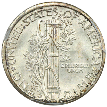 1931-D 10C PCGS/CAC MS67+FB - Mercury Dime