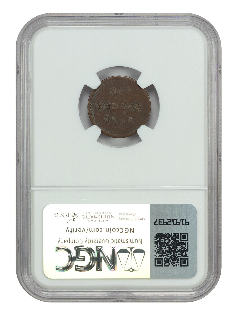 Civil War Token: (1861-65) NOW AND FOR EVER NGC VF25 (F-135/441a)