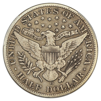 1912-D 50C PCGS VF25 - Barber Half Dollar