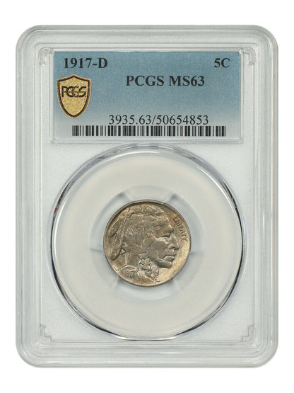 1917-D 5C PCGS MS63 - Buffalo Nickel