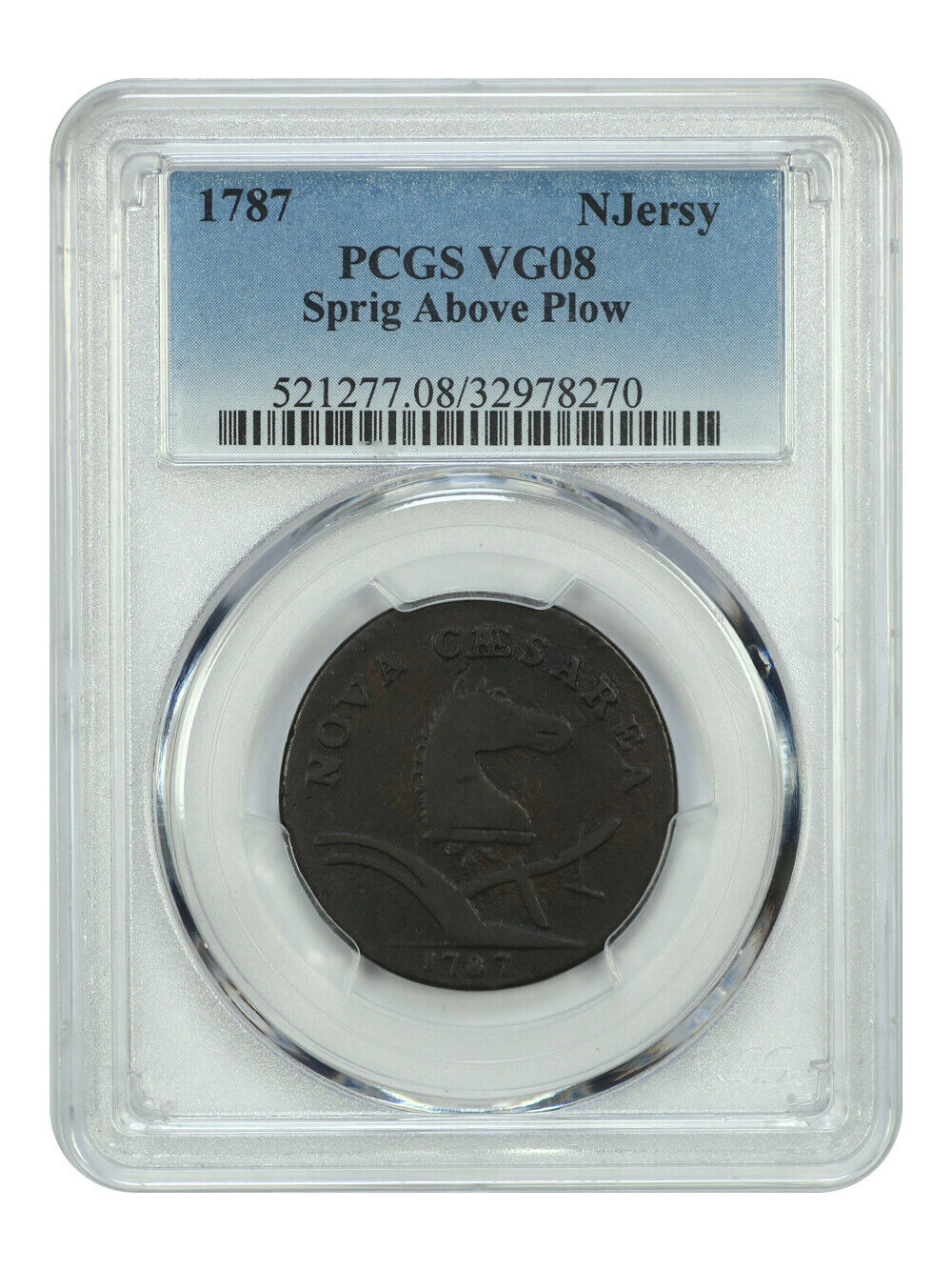 1787 New Jersey PCGS VG08 (Sprig Above Plow) - Colonials