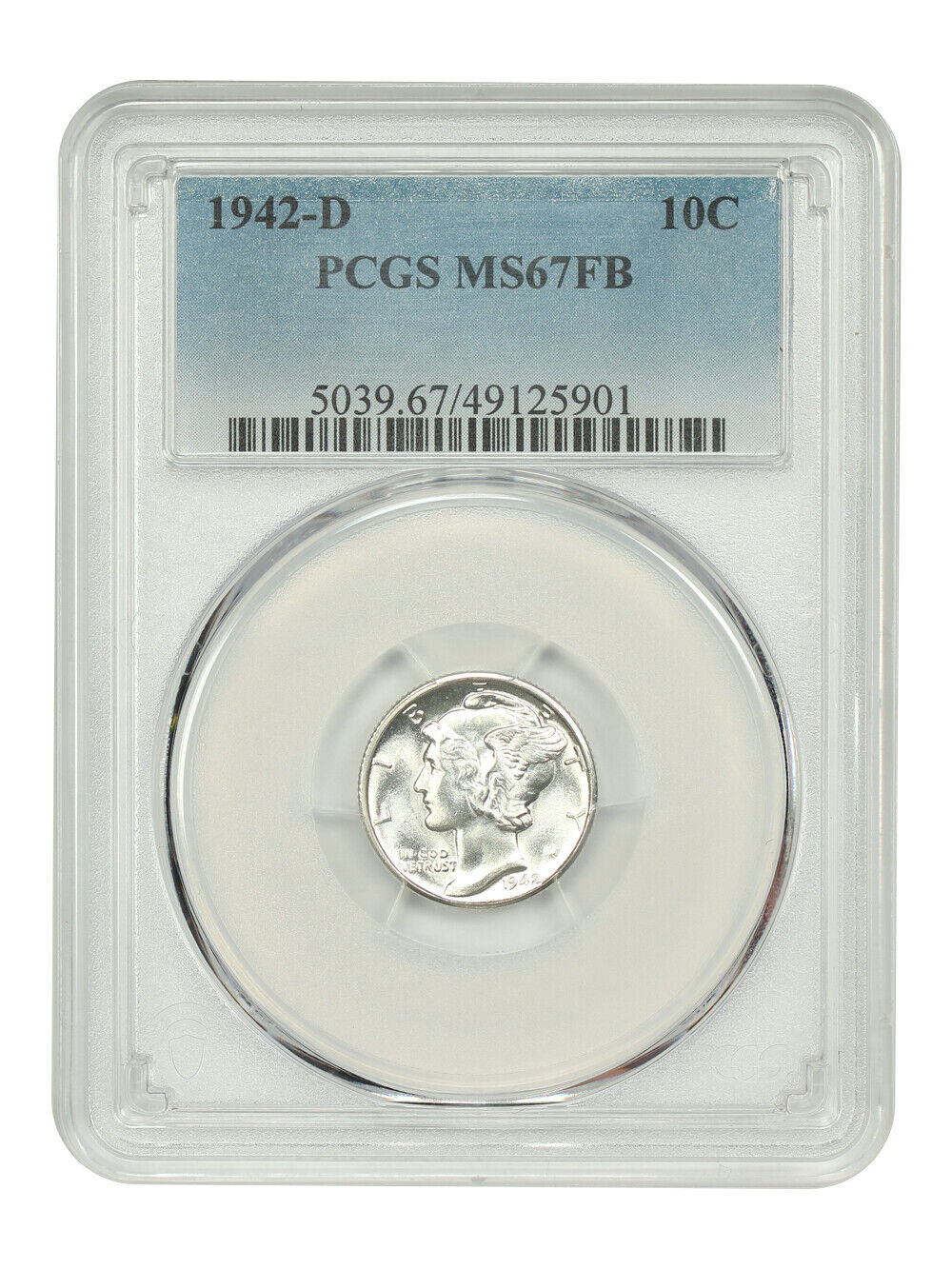 1942-D 10C PCGS MS67FB - Mercury Dime