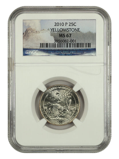 2010-P 25C Yellowstone NP NGC MS67 - Type 1 - Clad