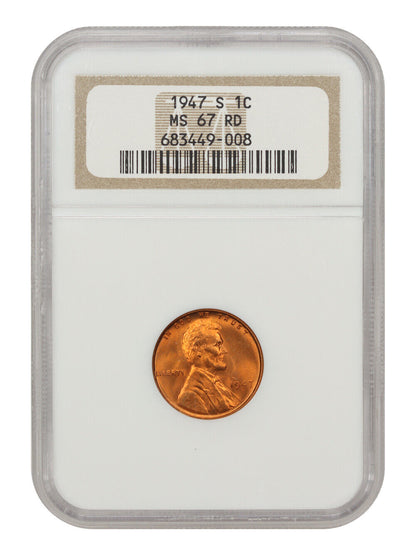 1947-S 1C NGC MS67RD