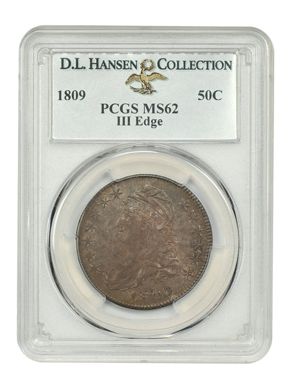 1809 50C PCGS MS62 (III Edge) ex: D.L. Hansen