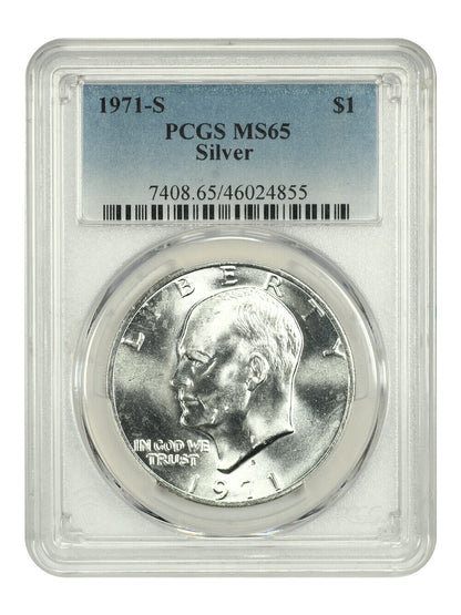 1971-S $1 PCGS MS65 (Silver) - Ike Dollar