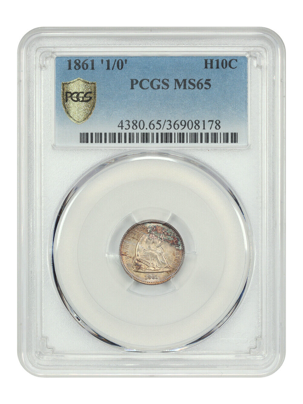 1861 '1/0' H10C PCGS MS65