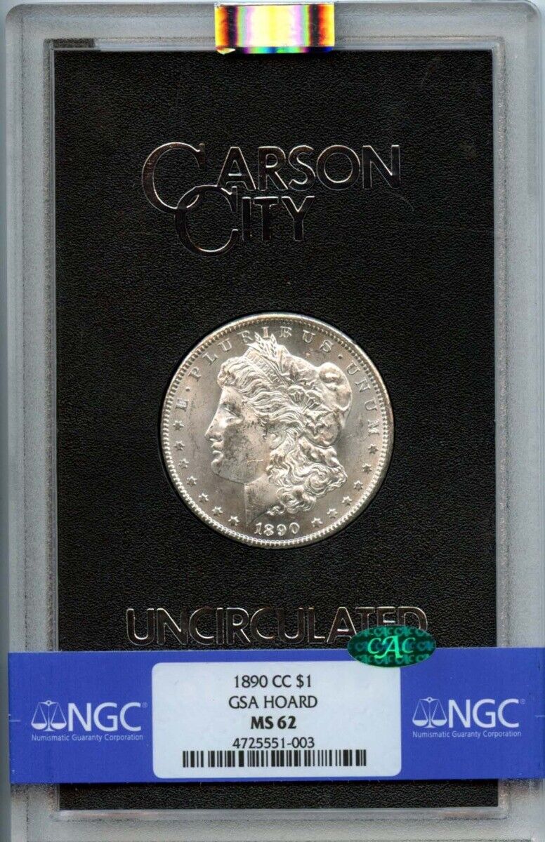 1890-CC Morgan Dollar GSA HOARD S$1 NGC MS62 (CAC)