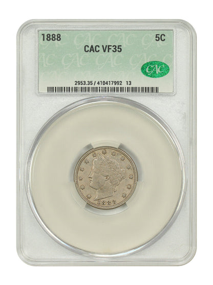 1888 5C CACG VF35 - Liberty Nickel - Better Date