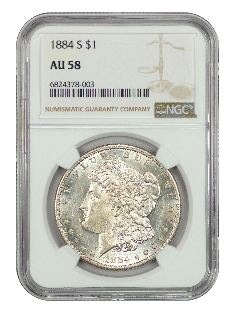 1884-S $1 NGC AU58 - Morgan Dollar - Key Date from San Francisco