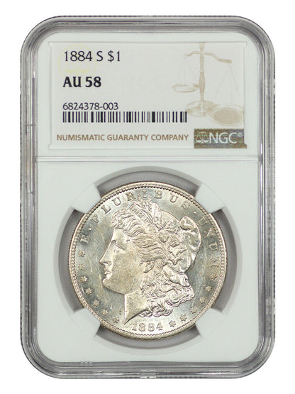 1884-S $1 NGC AU58 - Morgan Dollar - Key Date from San Francisco