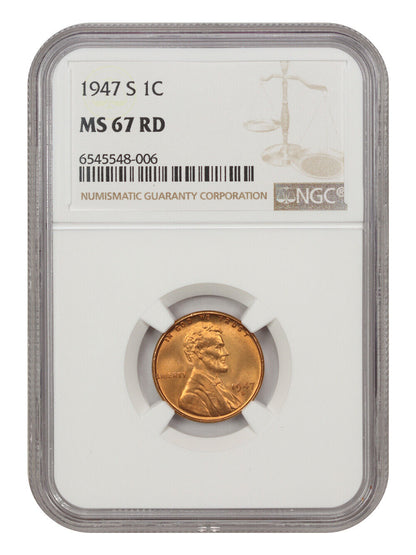 1947-S 1C NGC MS67RD