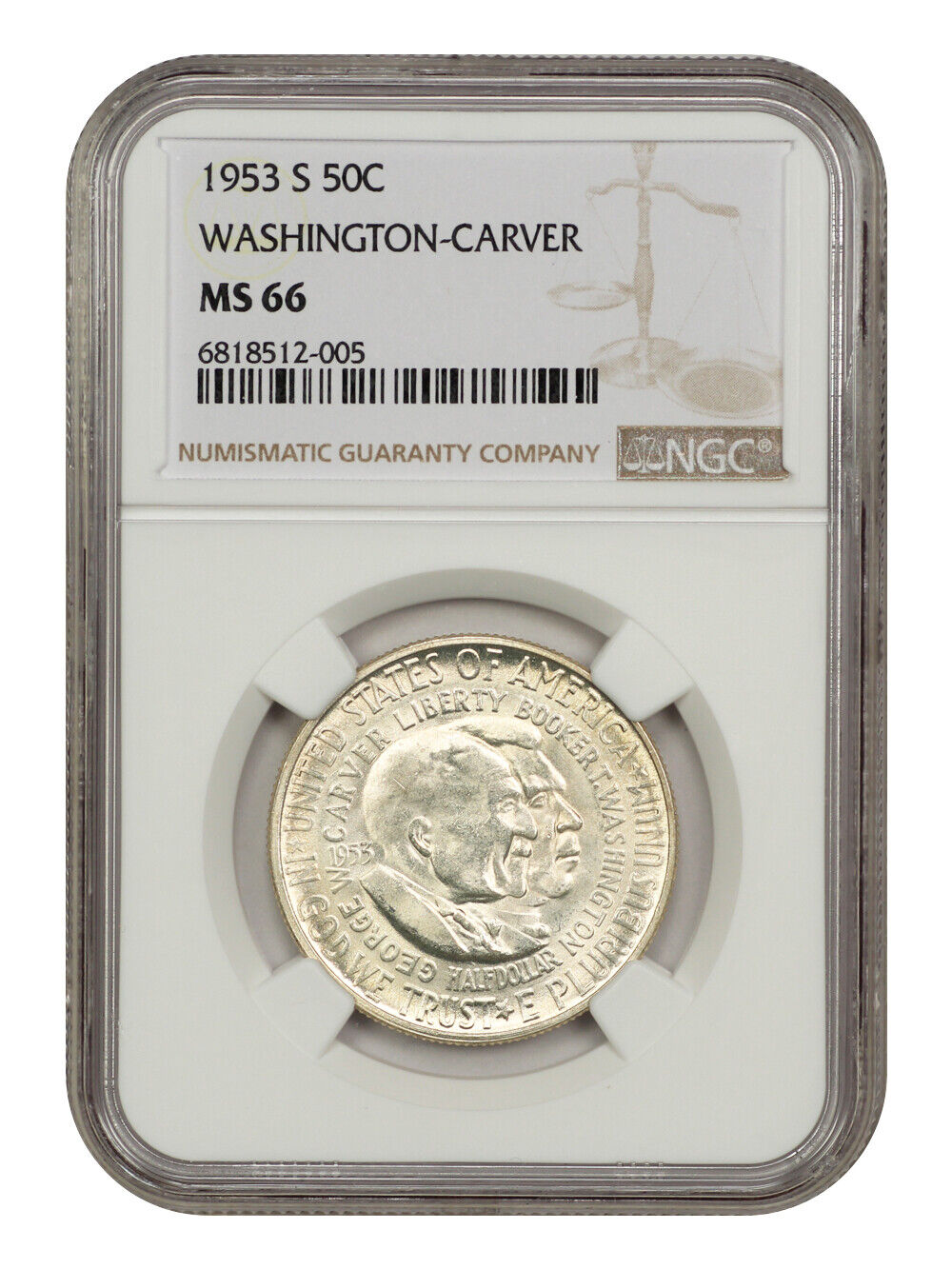 1953-S 50C Washington-Carver NGC MS66