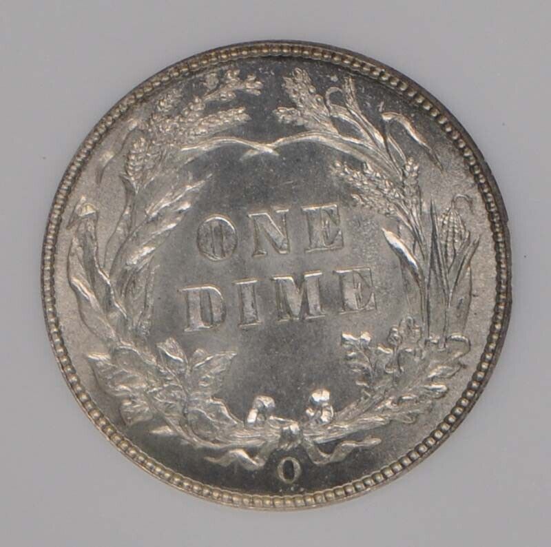 1892-O O Barber Dime 10C NGC MS66