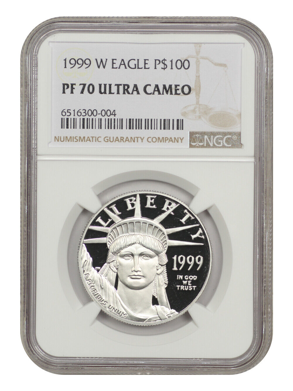 1999-W $100 Statue of Liberty NGC PR70DCAM