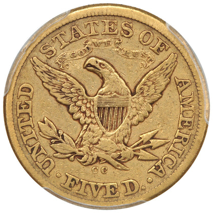 1876-CC $5 PCGS/CAC Fine 15 - Liberty Head $5