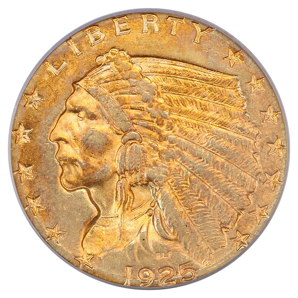 1925-D $2.50 PCGS MS62 - Indian $2.5