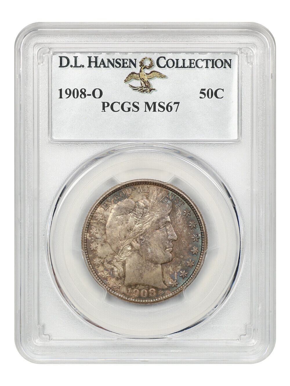 1908-O 50c PCGS MS67 ex: D.L. Hansen