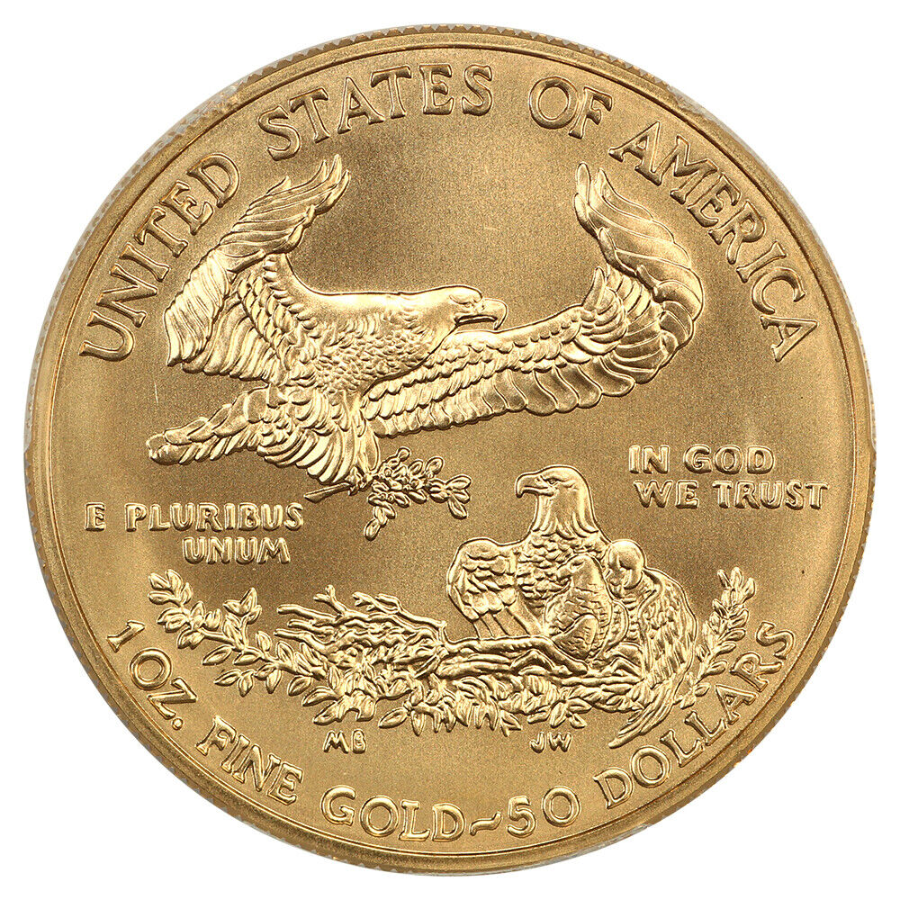 2020-W $50 Burnished Gold Eagle First Day of Issue Michael Reagan PCGS SP70