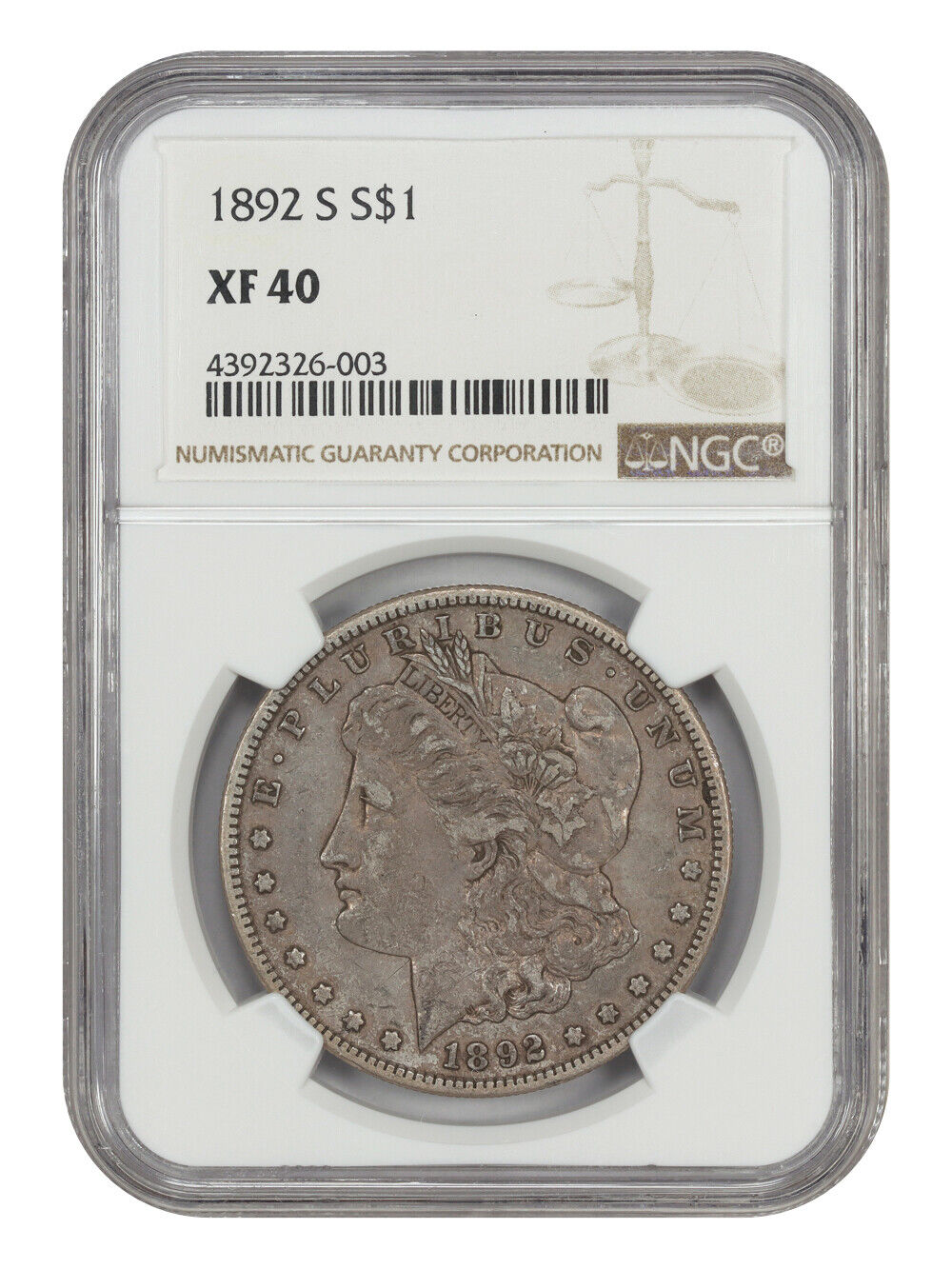 1892-S $1 NGC XF40 - Morgan Dollar - Key Date Morgan Dollar