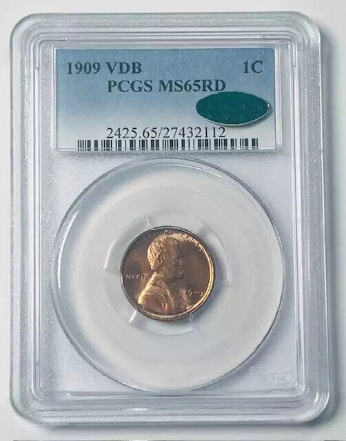 1909 VDB Small Cents Lincoln Penny PCGS MS-65 RED CAC Low CAC Population!