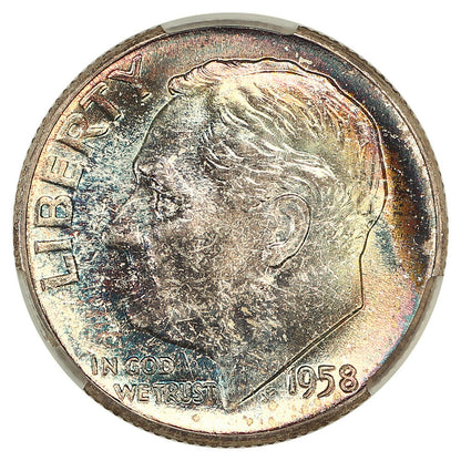 1958 10C CACG MS68 - Roosevelt Dime