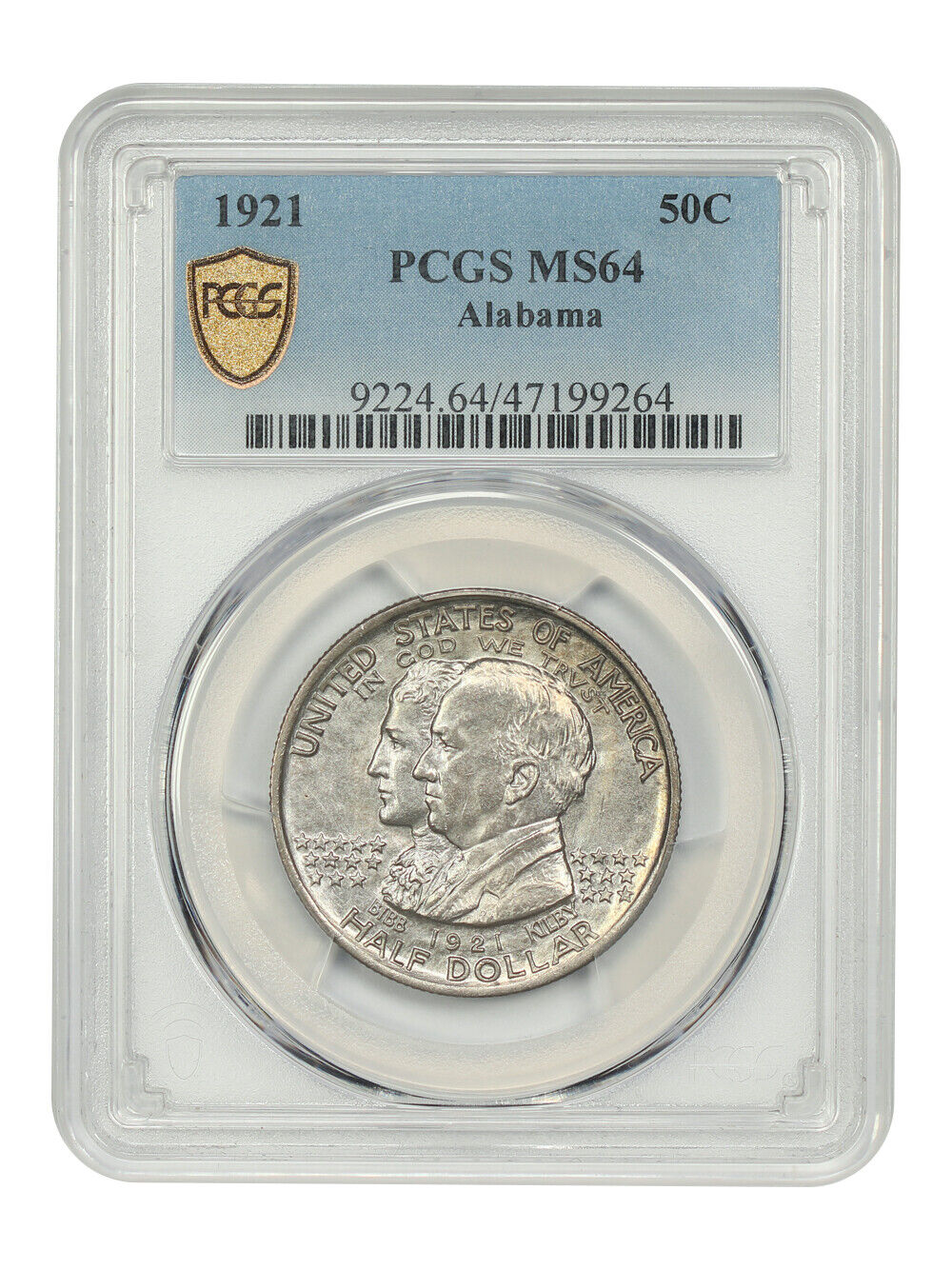 1921 50C Alabama PCGS MS64 - Classic Silver Commemorative - Scarce Issue