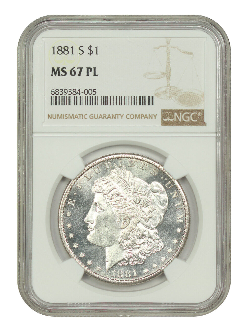 1881-S $1 NGC MS67PL - Morgan Dollar