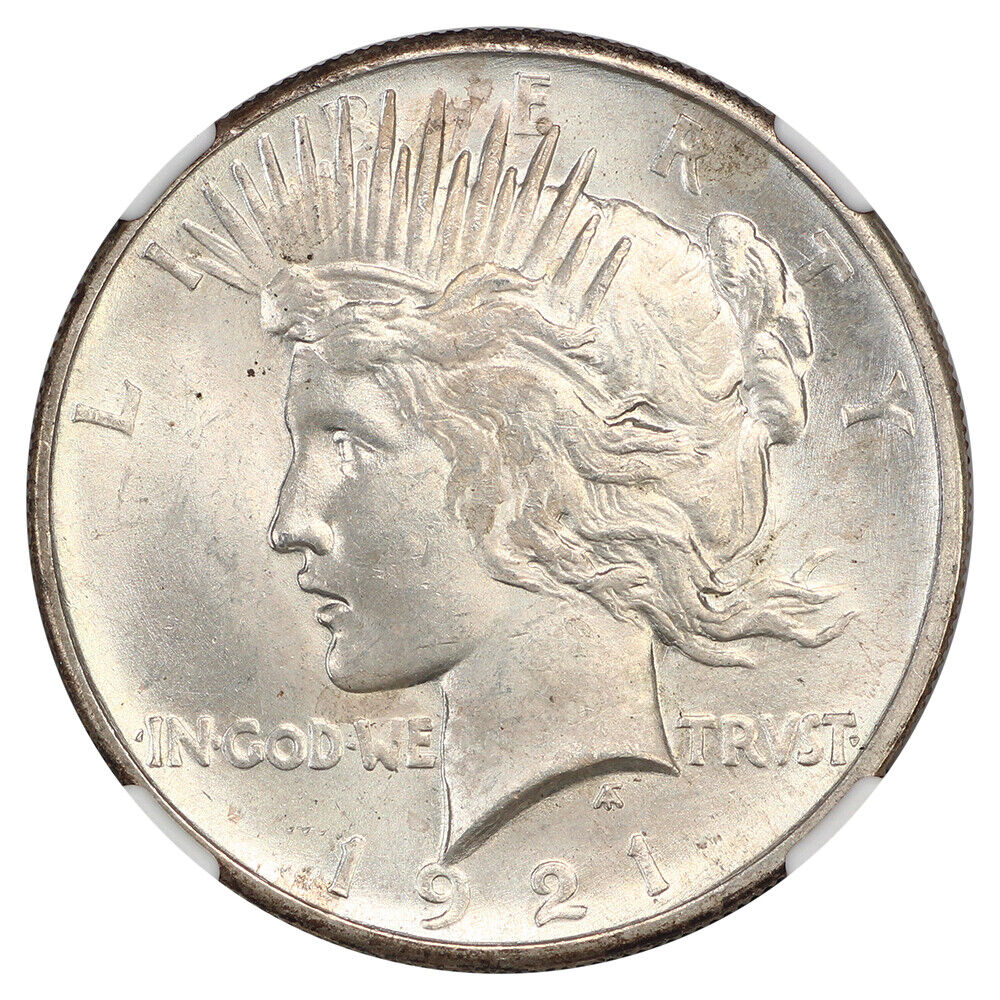 1921 $1 NGC MS65 (High Relief) - Peace Dollar - Scarce First Year Issue