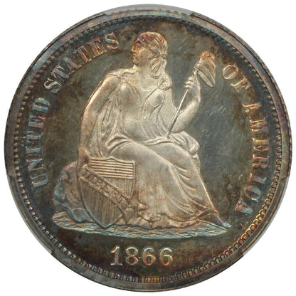 1866 10C CACG PR66+CAM ex: D.L. Hansen - Liberty Seated Dime