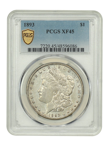 1893 $1 PCGS XF45 - Morgan Dollar - Better Date P-Mint