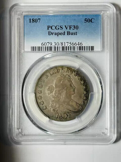 1807 P Half Dollars Draped Bust PCGS VF-30 Draped Bust