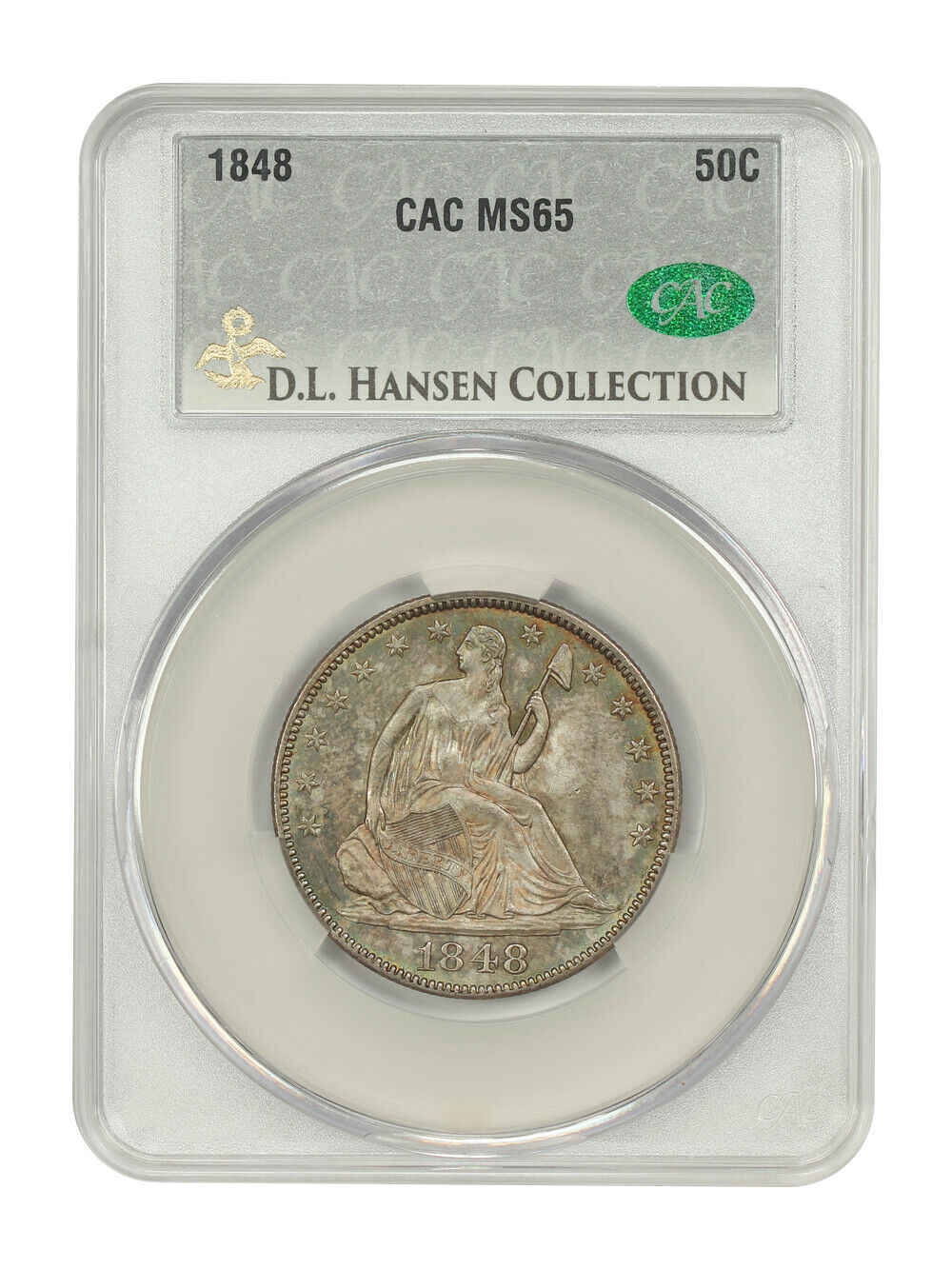 1848 50C CACG MS65 ex: D.L. Hansen - Liberty Seated Half Dollar