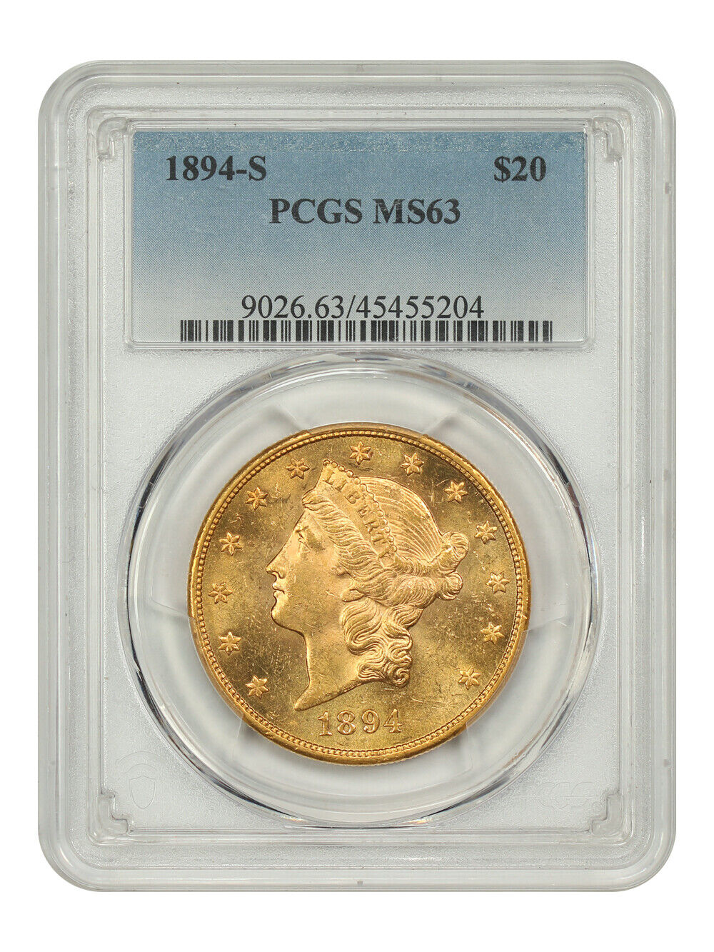 1894-S $20 PCGS MS63 - Liberty Head $20