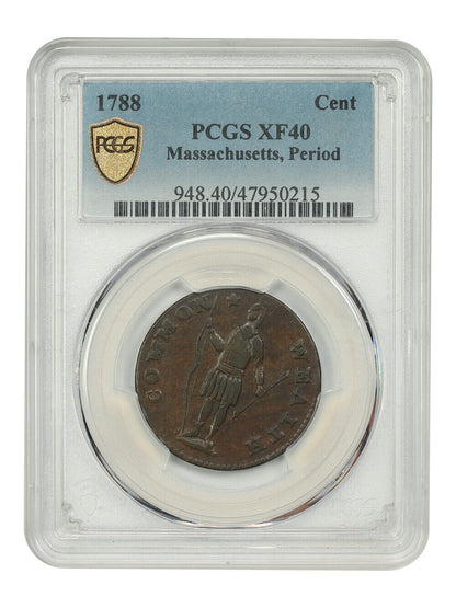 1788 Cent Massachusetts PCGS XF40 - Colonials