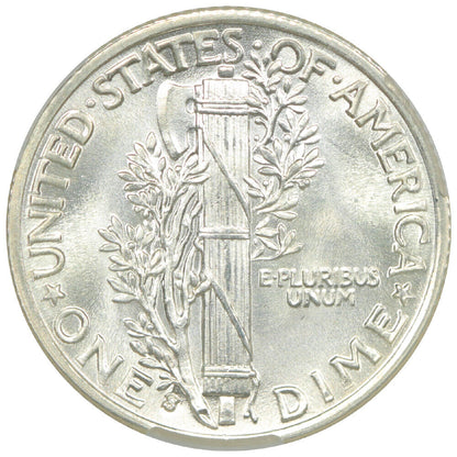 1937-S 10C CACG MS67+FB ex: D.L. Hansen - Mercury Dime