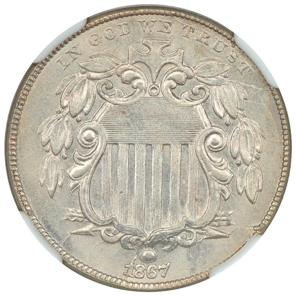 1867 5C NGC MS62 (No Rays) - Shield Nickel