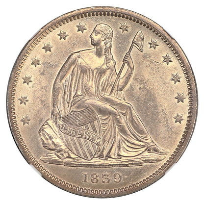 1839 50C NGC MS61 (Drapery) - Liberty Seated Half Dollar