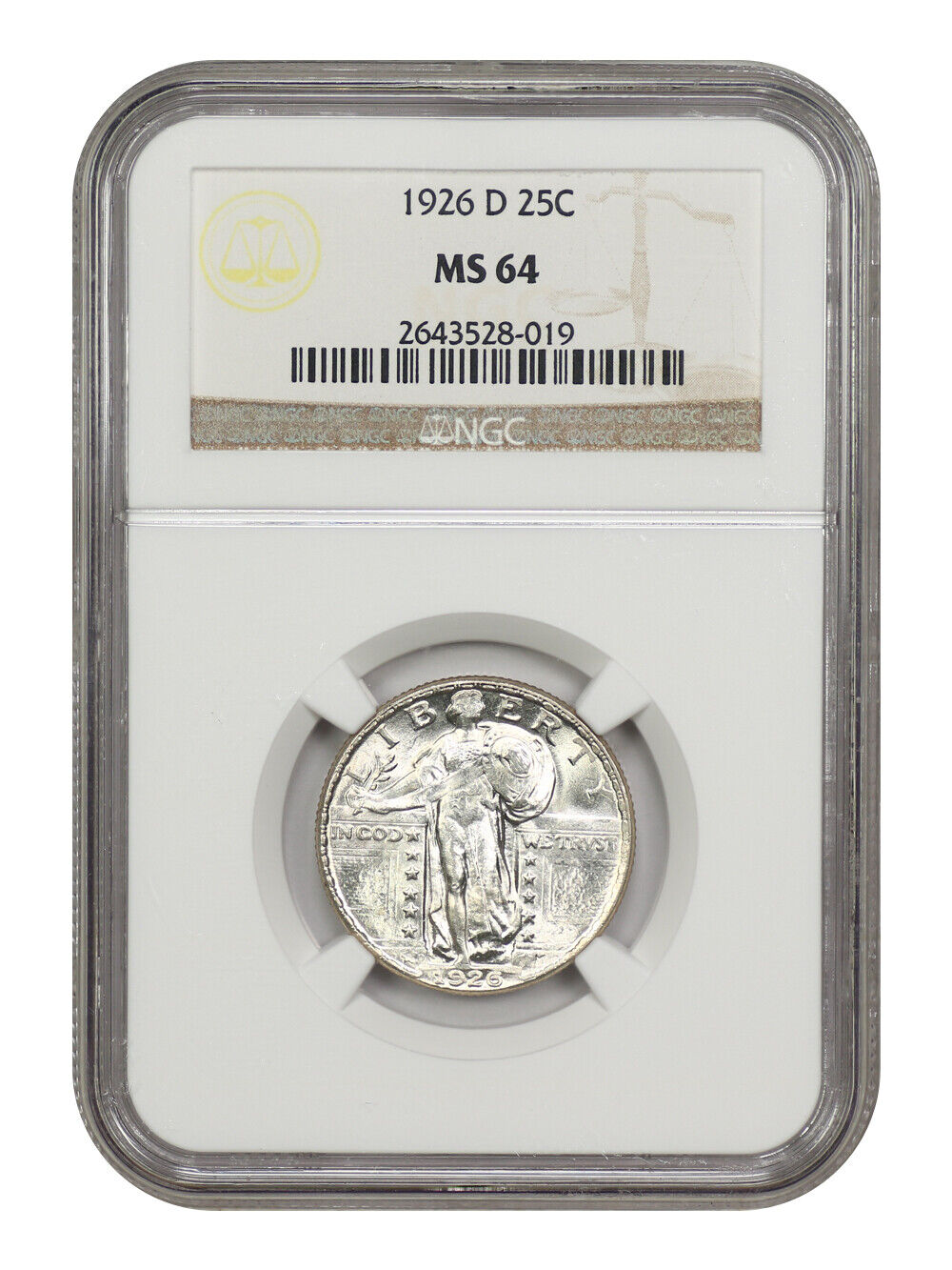 1926-D 25C NGC MS64