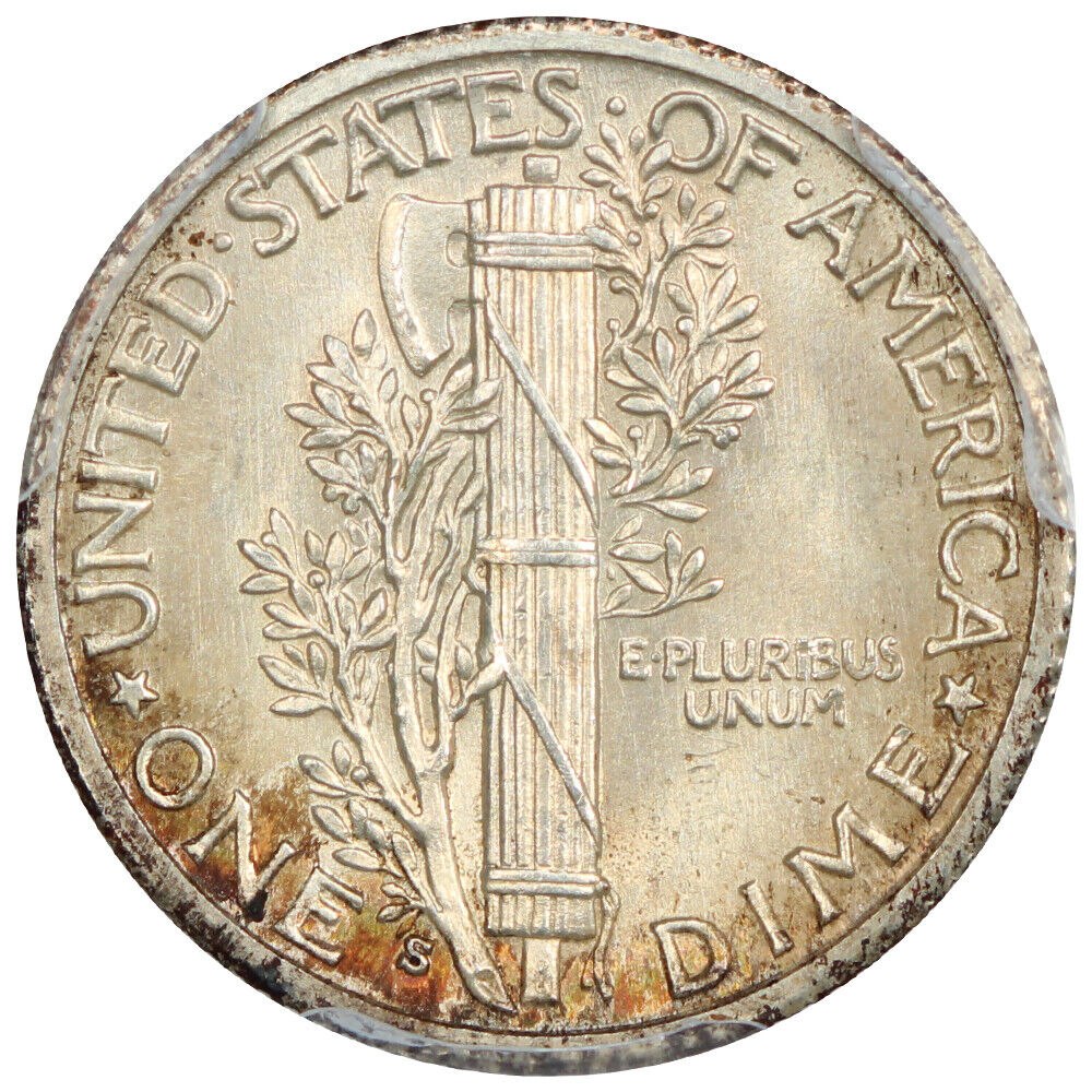 1935-S 10C PCGS/CAC MS65FB - Mercury Dime