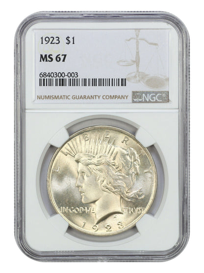 1923 $1 NGC MS67 - Peace Dollar