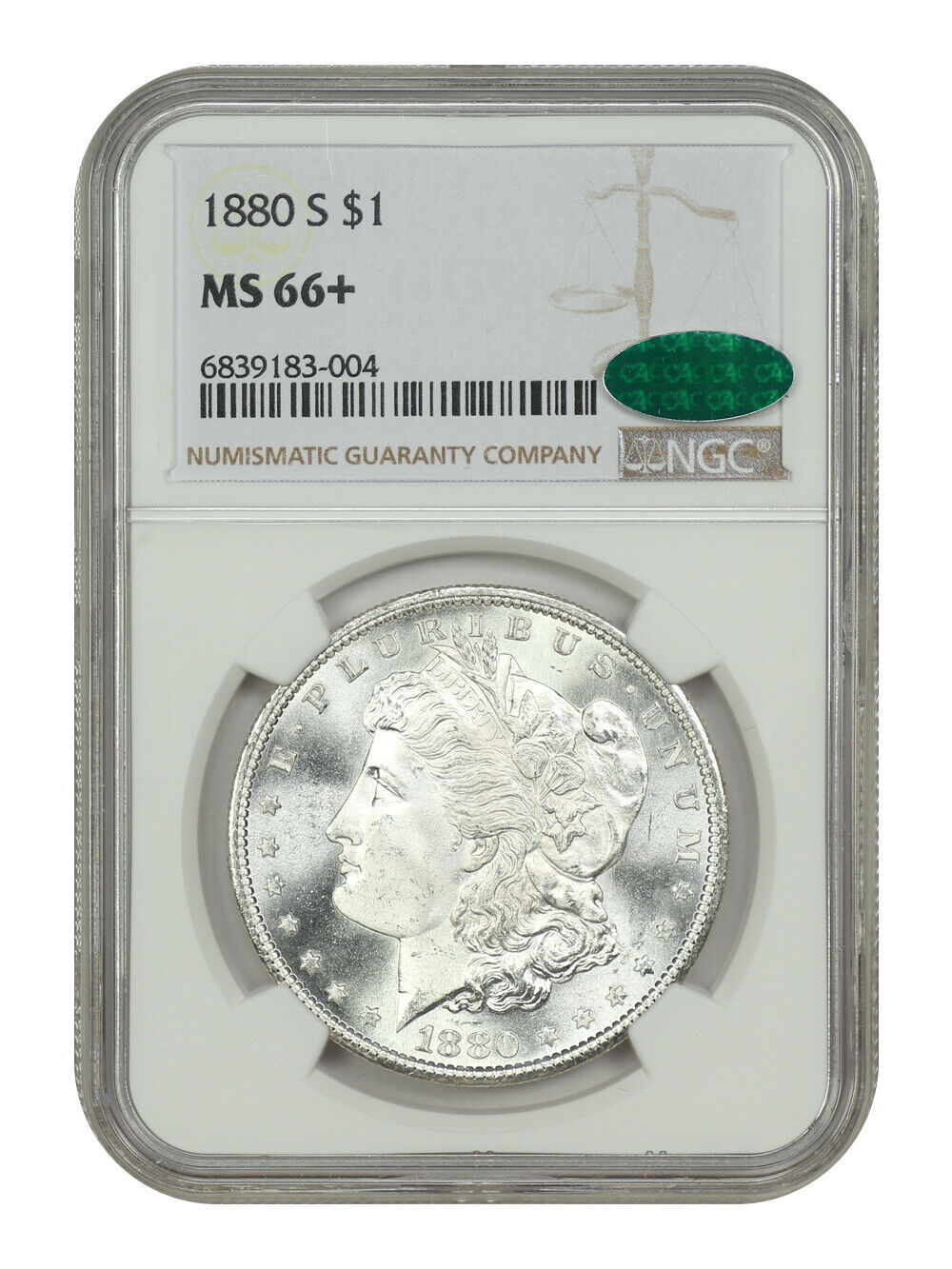 1880-S $1 NGC/CAC MS66+ - Morgan Dollar