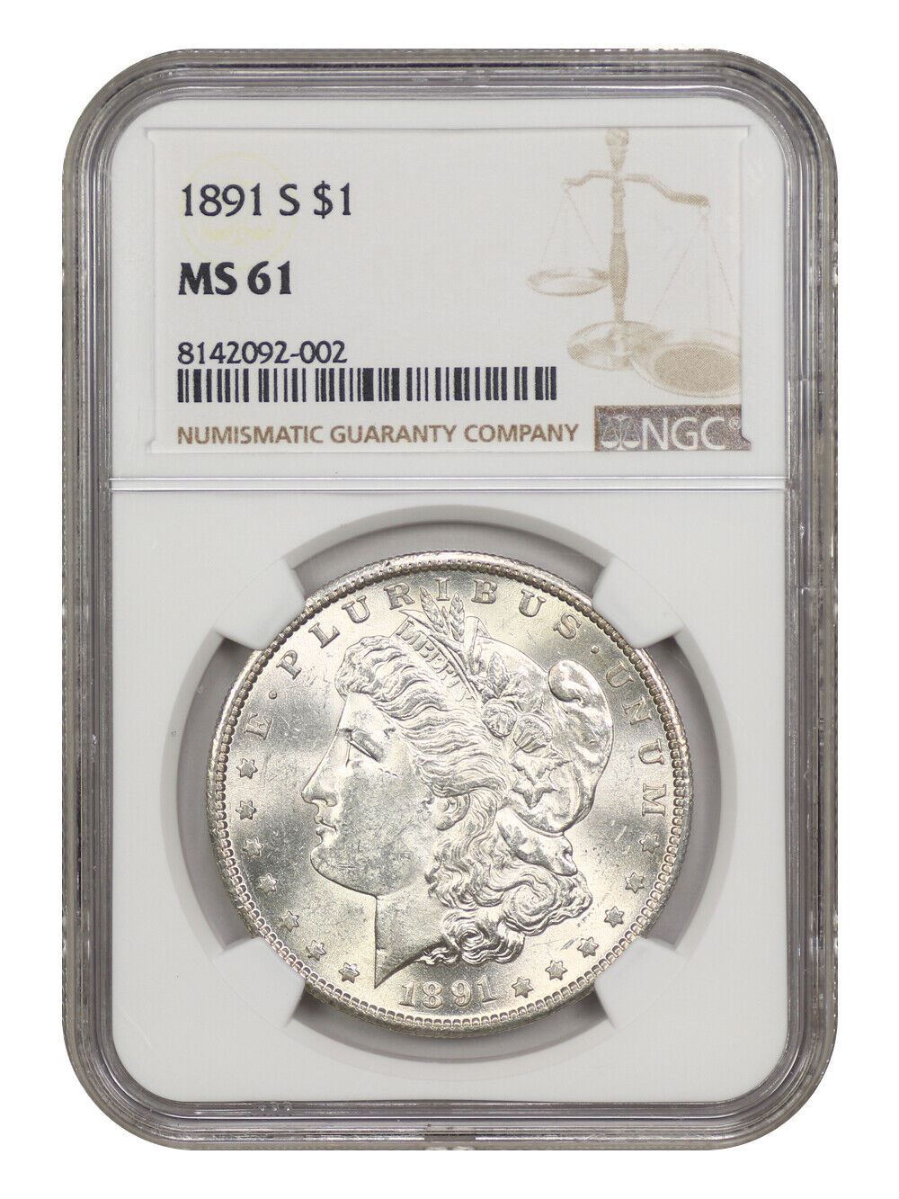 1891-S $1 NGC MS61