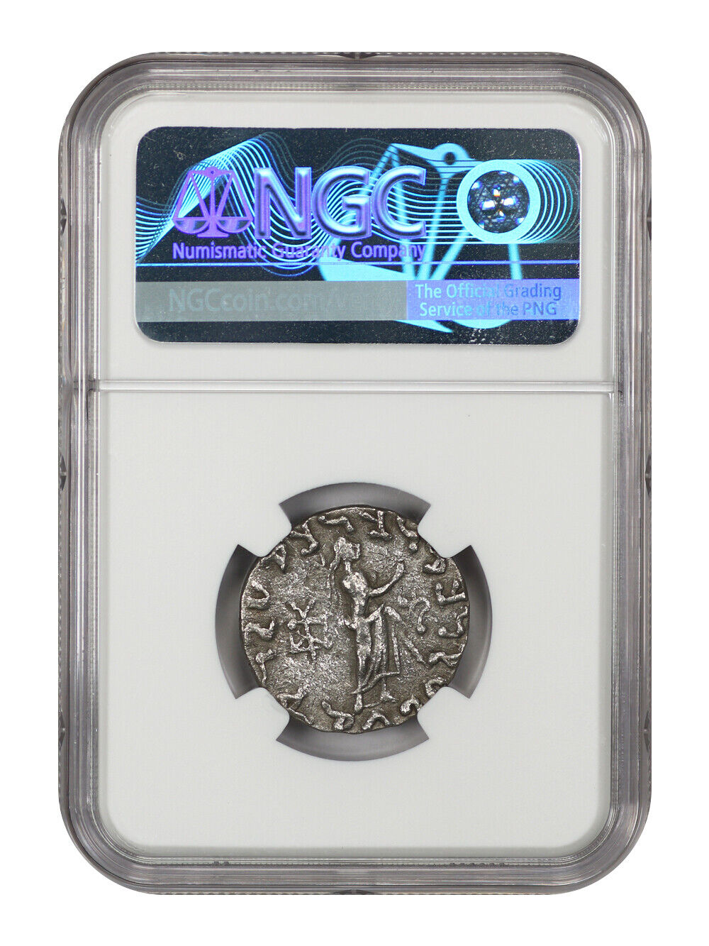 Ancient Roman: Azes I/II (after c.58 BC) AR Tetradrachm NGC XF (Indo-Scythians)