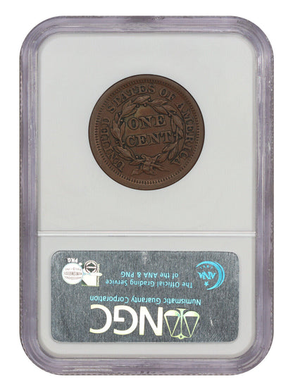 1853 1C NGC AU55 - Braided Hair Cent