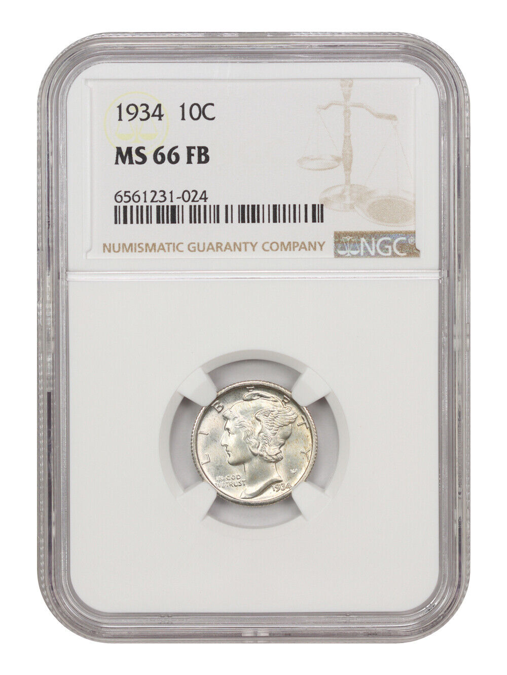 1934 10C NGC MS66FB