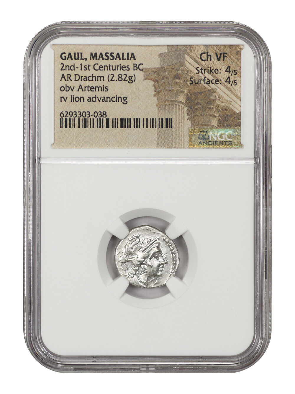 Ancient Roman: (2nd-1st Centuries BC) AR Drachm NGC Choice VF (Gaul, Massalia)