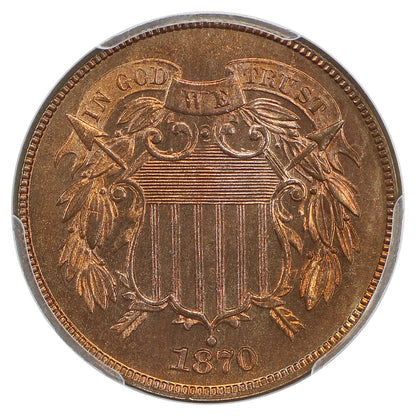 1870 2C PCGS PR66+RD ex: D.L. Hansen