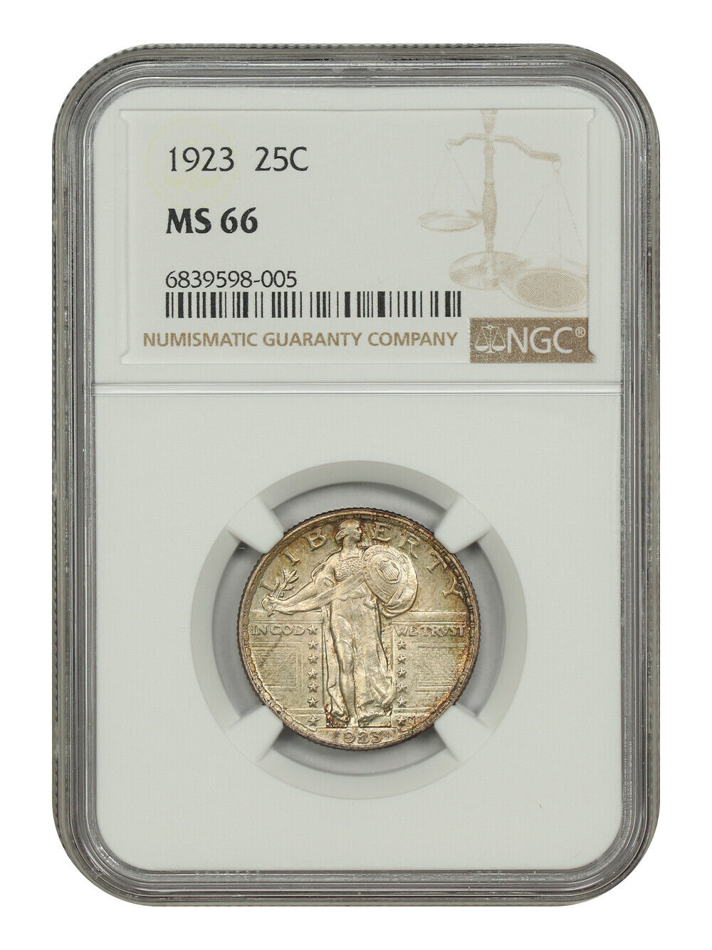 1923 25C NGC MS66 - Standing Liberty Quarter