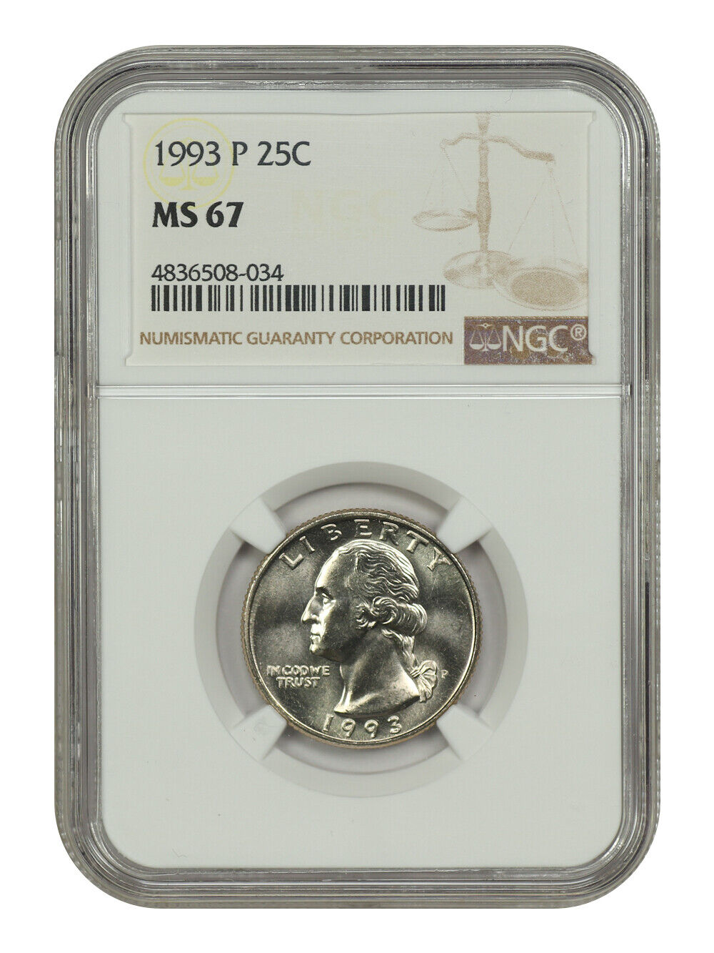 1993-P 25C NGC MS67 - Washington Quarter